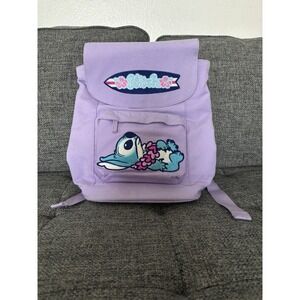 Disney World Parks Stitch Purple Embroidered Backpack Pre Loved